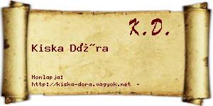 Kiska Dóra névjegykártya