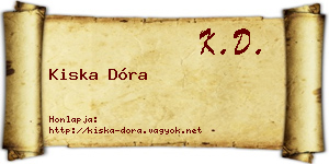 Kiska Dóra névjegykártya